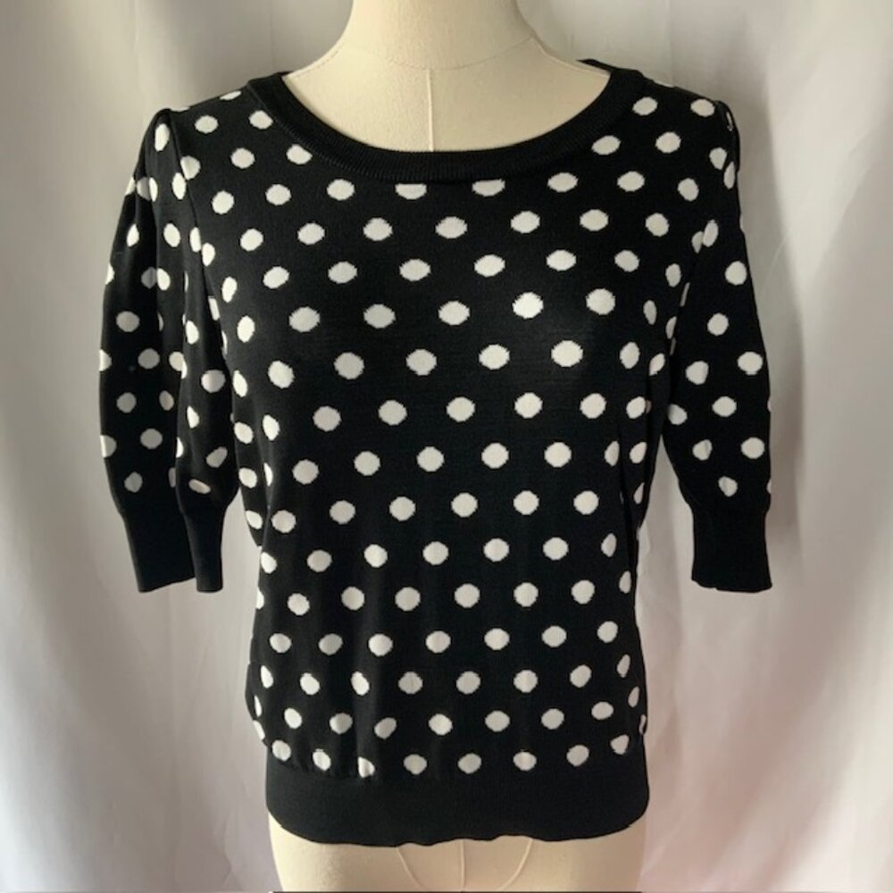 Philosophy Size XS black and white polka dot short sleeve top